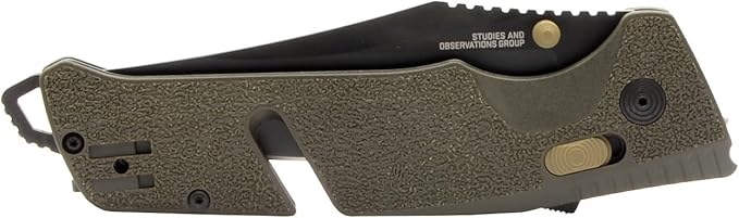 SOG Trident at Ambidextrous Professional Partially Serrated Folding Knives | Heat-Treated CRYO D2 Stainless Steel Blade