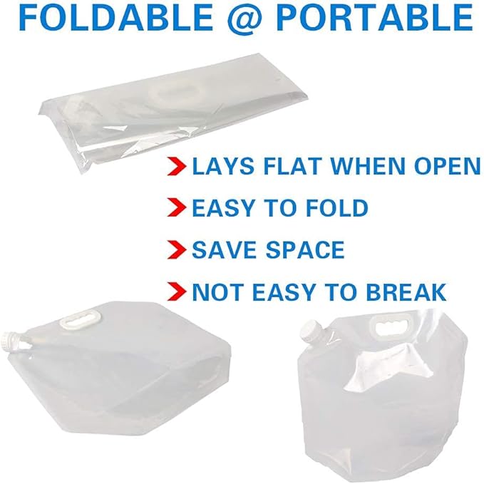 2.6 Gallon Collapsible Water Container Bag, BPA Free Food Grade Clear Plastic Storage Jug for Sport Camping Riding Mountaineer,Freezable,Food Grade (2.6 Gal, 1-pack)