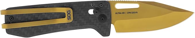 SOG Ultra XR Everyday Carry Slimline Ambidextrous CRYO CPM S35VN Stainless Steel Folding Knives | Titanium Pocket/Money Clip