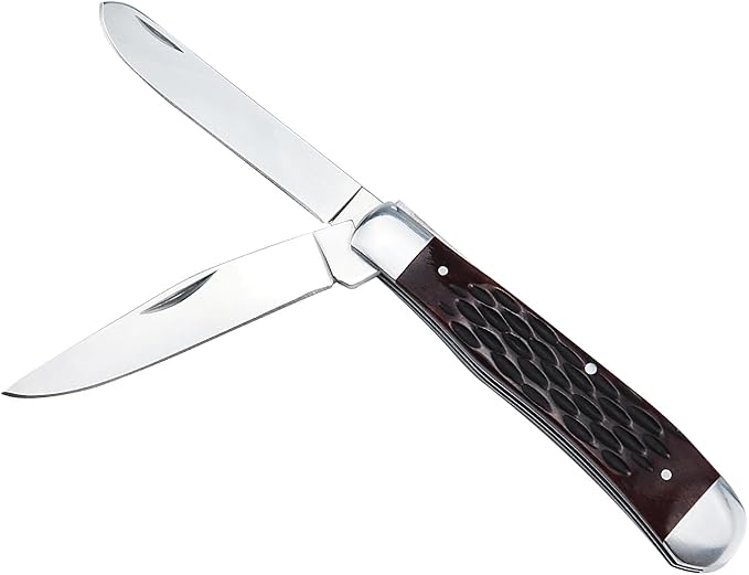ALBATROSS Traditional Stainless steel Folding Pocket Knives with 2 Blades, FK060 (Brown)