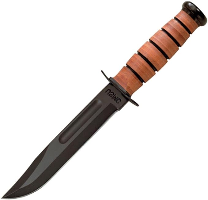 KA-BAR Full-Size U.S.M.C. Straight Edge Knife Brown, Large