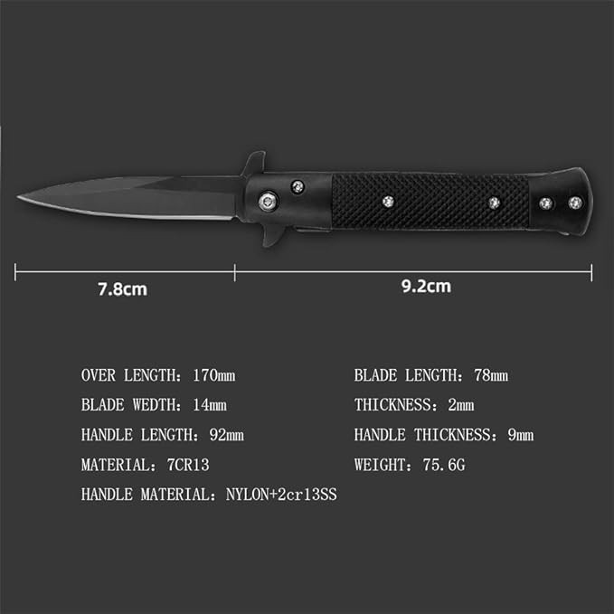 Black Nylon handle 3 Inches Blade EDC Folding Knife Outdoor Tools SpeedSafe Assisted Opening