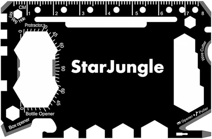 Multi purpose survival Pocket tool - 43 in 1- wallet credit card size Ninja Tactical Multitool Christmas Gifts Stocking Stuffers for Men (1 PACK)