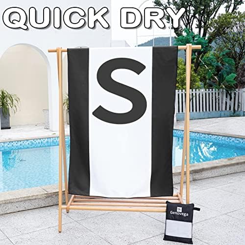 Genovega Oversized Monogrammed Microfiber Beach Towels Sandproof Compact for Men Women