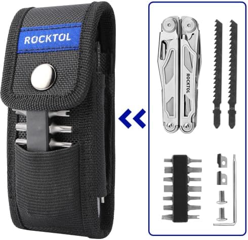 Multitool, 29-in-1 Multitool Pliers with Replaceable Wire Cutters and Saw, Heavy-duty Stainless Steel Multitool Set and Nylon Sheath for Camping Survival multitool for Man