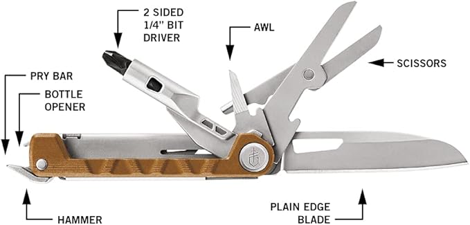 Gerber Gear 31-003567 Armbar Drive Multitool with Screwdriver Pocket Knife 2.50 In Blade, Orange