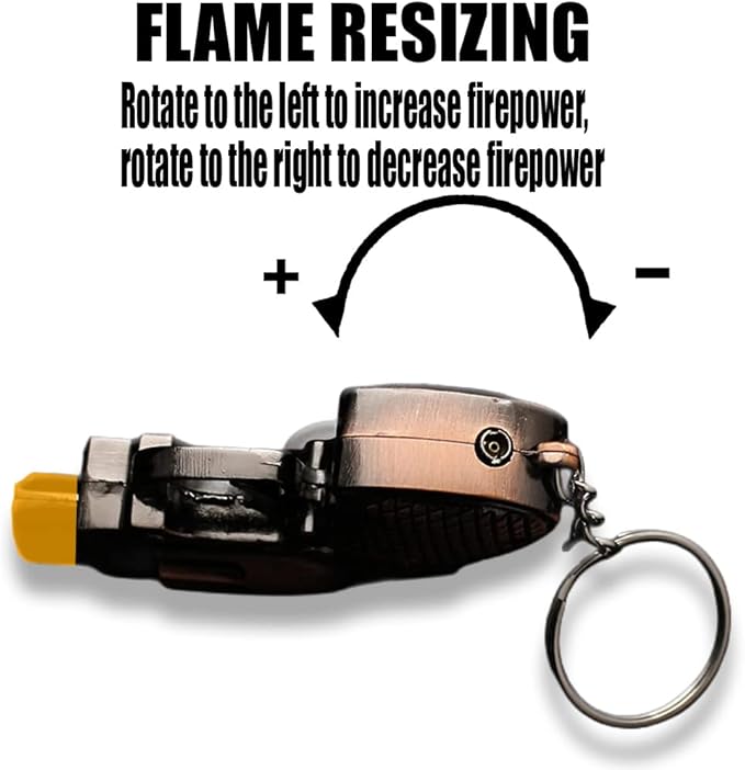 Torch Lighter,Cool Lighers,Metal Keychain Jet Flame Adjustable Lighter,Cool Blue Flame Party Candle Kitchen BBQ Fire Camping Gifts for Men (No Gas) (Black)