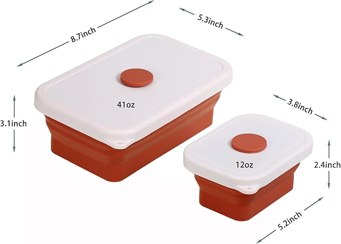 Collapsible Bowls for Camping(41oz,100% Food-grade Silicone Bowl with Lid Free BPA,Folding Mixing Bowls for Travel,RV storage,Leftovers,Swell Salad Bowl Kit