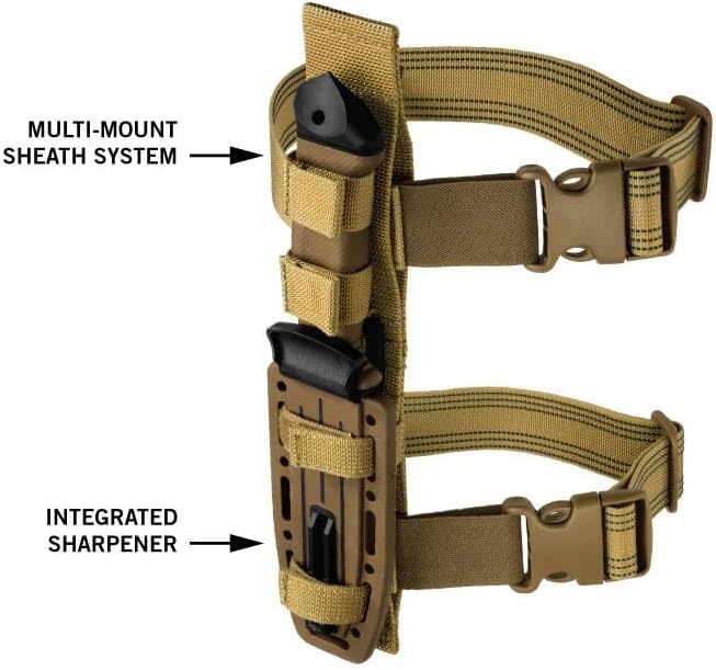 Gerber Gear LMF II Infantry Knife - 10" Partially Serrated Fixed Blade Knife and Sheath - Survival Gear and Equipment - Coyote Brown