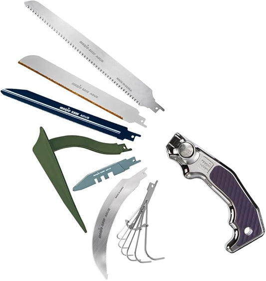 15-in-1 Multi-Tool with One-Touch Safety Lock - Professional Knife for Metal, Wood, Saw Blade, Heo, Rake, Sickle, Tungsten Carbide, Tile Glass Cutter - Outdoor, Camping, Hunting, Gardening, Hiking