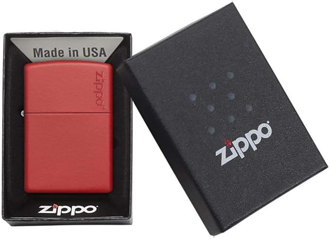Zippo Classic Red Matte with Zippo Logo Pocket Lighter