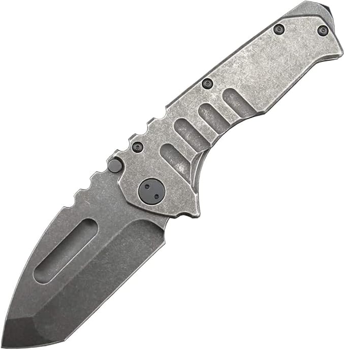 Gtk137 Folding Knife D2 Steel Blade G10 &Steel Handle EDC Tool Knife for Outdoor Camping(Steel)