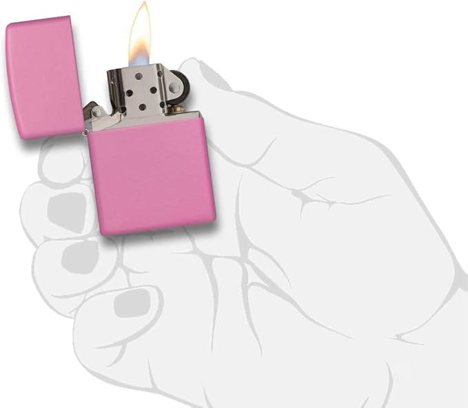 Plain Pink Matte Zippo Lighter