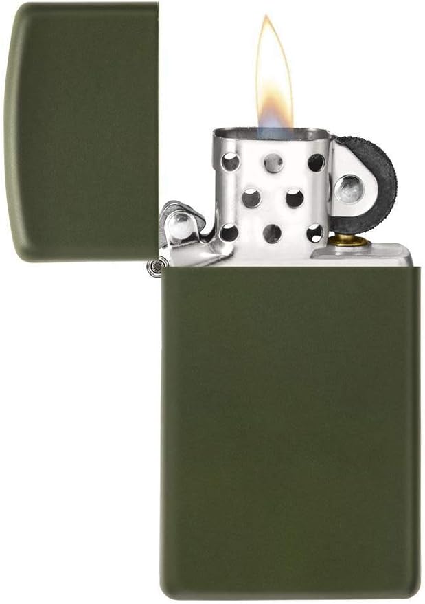 Zippo Slim Green Matte Pocket Lighter