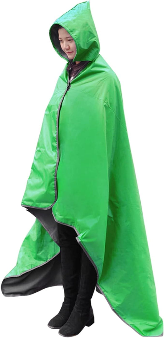 DUKUSEEK Outdoor Waterproof Blanket, Waterproof Windproof Outdoor Fleece Blanket - Large (79"x 59"), Portable, Wearable, Warm for Outdoor Camping, Picnic, Stadium, Sports, Beach, Concerts, Car, Dogs