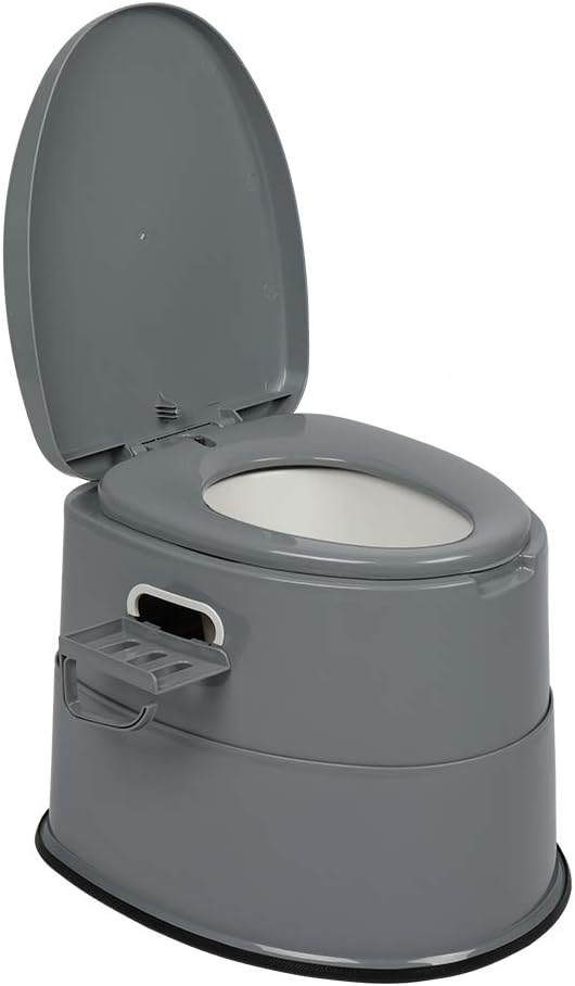 Outvita Portable Toilet, Outdoor Lightweight Porta Potty with Detachable Inner Bucket Removable Toilet Paper Holder for Camping Boat RV Hiking Living Room