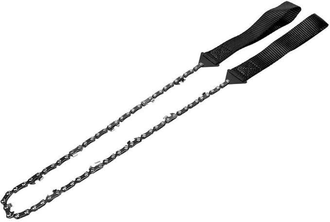 Manual Portable Folding Hand Chainsaw Gear Outdoor Kits for Camping Hiking Survival (Black)