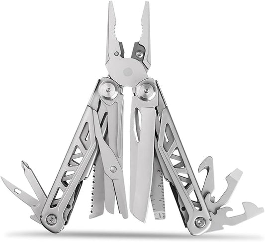 Multitool Pliers & Mini Scissors, Utility Multi Tool Pocket Knife Set with Safety Lock, Bottle Opener with Nylon Sheath Apply to Survival, Camping, Hunting and Hiking