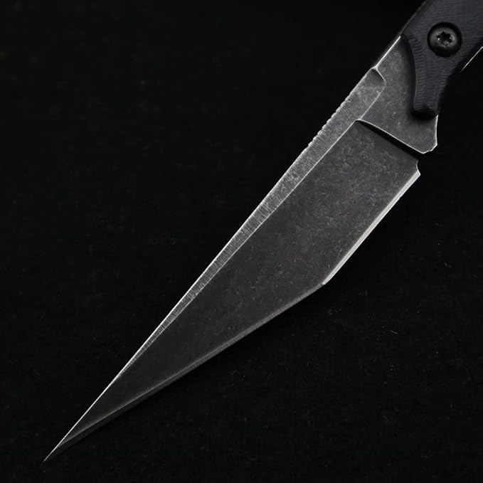 GTK140 Fixed Blade Knife, D2 Steel Blade G10 Handle EDC Tool Knife for Outdoor Camping Hiking Hunting(Black)