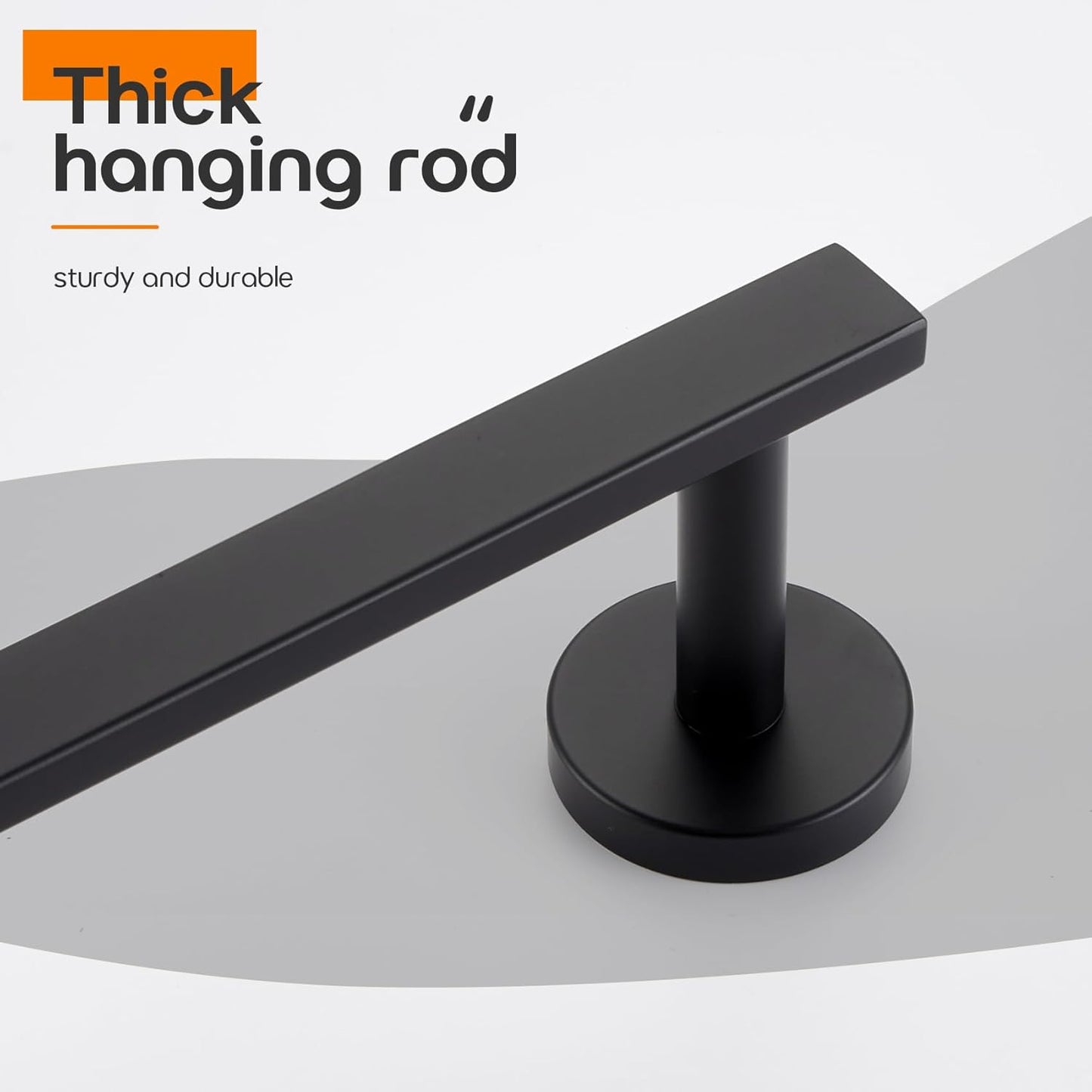 12 Inch Bathroom Towel Bar Bath Towel Rack Kitchen Towel Holder Towel Ring Wall Mounted SUS304 Stainless Steel 2 Pack Matte Black AN4001MB-L12-P2