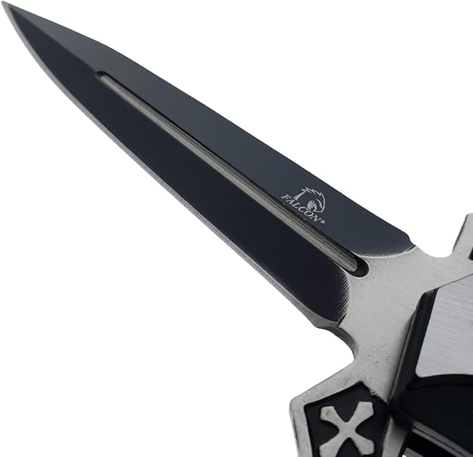 Tac Force stainless steel Dagger Style Folding Knife, Black