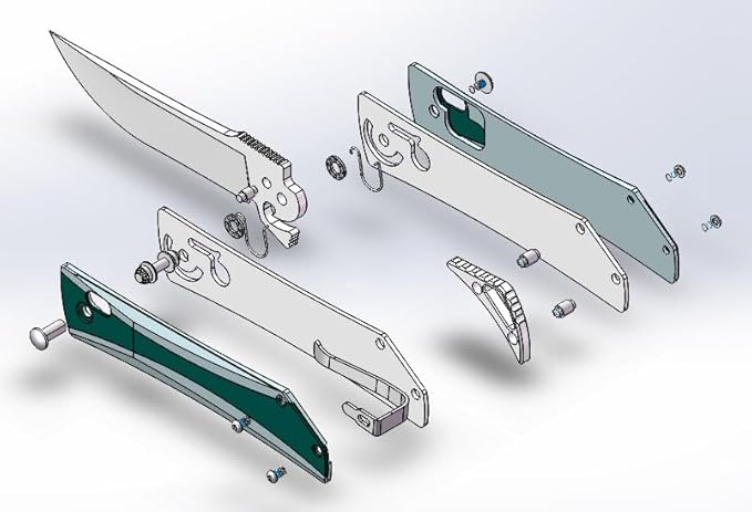 Cohesion Pocket Knives & Folding Knives - D2 Steel Blade Micarta Handle Reversible Pocket Clip, EDC Knife for Camping