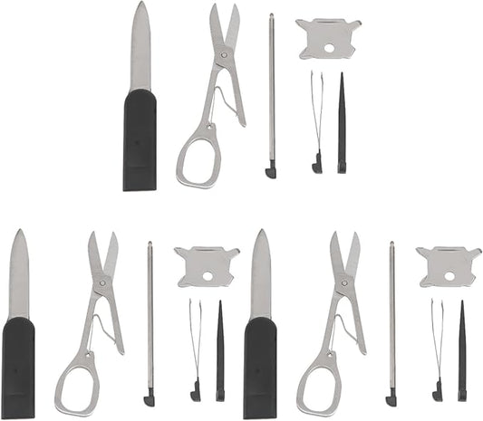 Foldable Multi Tool Card, Survival Multipurpose Wallet Tool Card Multitool, Credit Card Folding Scissor Cutters, Portable EDC Emergency Tools, 3 Sets