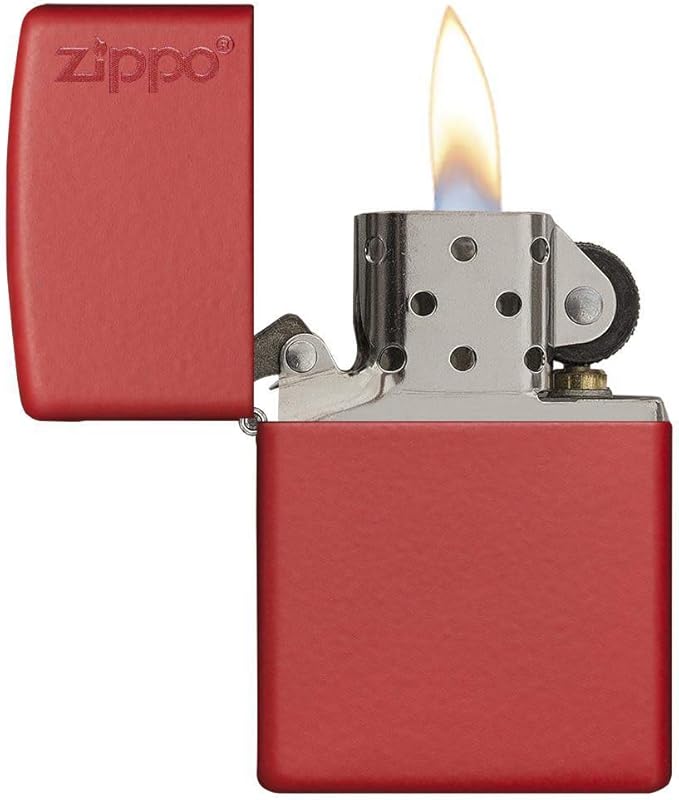Zippo Classic Red Matte with Zippo Logo Pocket Lighter