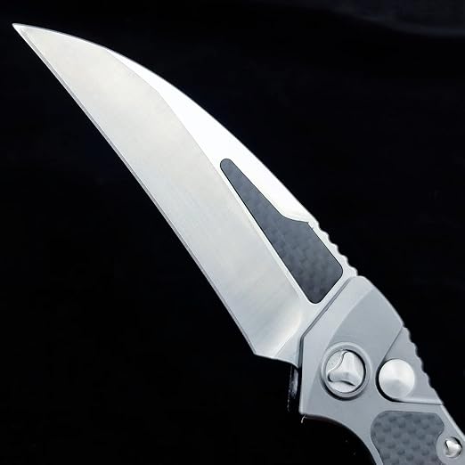 EDC Folding Pocket Knife,D2 Blade Steel, Carbon Fiber Handle, Sharp Raptor Claw Knife for Camping and Hunting.