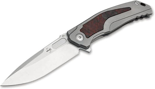 Boker Plus Aphex Mini Manual Pocket Knife Frame Lock and Titanium Scales Inlayed, Designed by Lucas Burnley