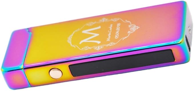 Custom Electric Lighter Personalized Kitchen for Candle Gift Windproof USB Rechargeable Dual Arc for Camping Christmas Father's Day Valentine's Day… (Custom) (Custom)