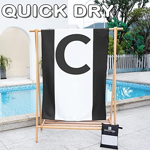 Genovega Oversized Monogrammed Microfiber Beach Towels Sandproof Compact for Men Women