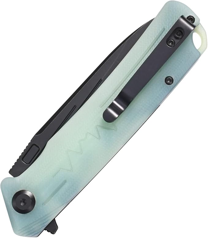 Sitivien ST136 Folding Knife,D2 Blade,G10 Handle EDC Tool Knife for Outdoor Hiking Camping(Jade)