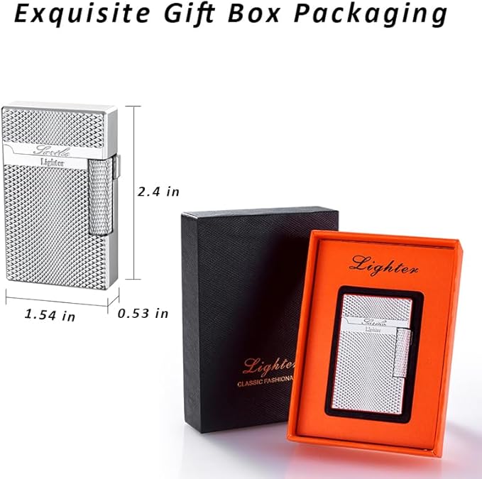 Lighters Jet Torch Lighter Soft Flame Lighter 2 in 1 Windproof Refillable Butane Lighter Good for Cigarette Cigar Candle Camping Hiking BBQ (Gold-Meteorite)