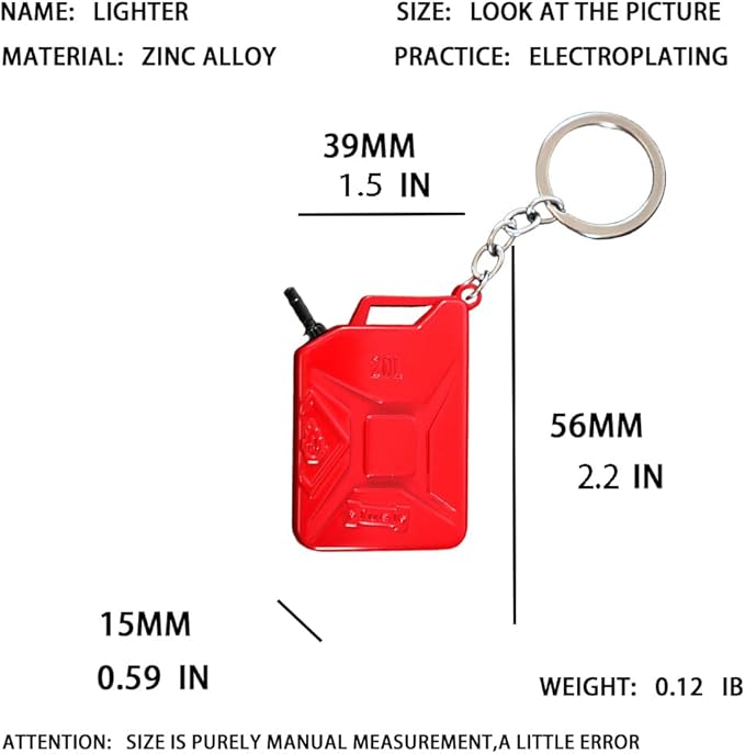 Cool Keychain Lighter, Butane Torch Refillable Lighter, Creative Novelty Lighter, Soft Flame Lighter, Unique Men's Gift Lighter, Birthday Candle Camping Accessory Lighter (No Butane Fuel) Red