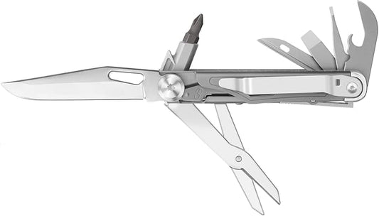 Multitool Pocket Knife,12-in-1 Multitool Knife,Titanium-Plated Handle,Pocket Clip,Large Scissors,Stainless Steel for Camping, Hiking, Survival, multitool for Men