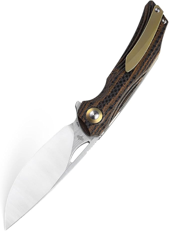 BESTECH KNIVES Pocket Folder Folding Knife: 3.54" 154CM Steel Satin Blade, Carbon Fiber and G10 Scales, Flipper, Liner Lock, EDC Titanium Clip, BL01D (Black Orange)