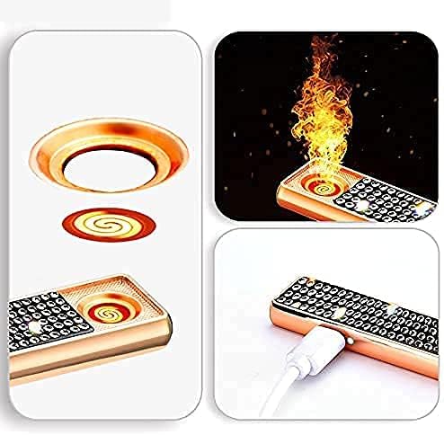 Rhinestone Lighter Electric Lighter Rechargeable Bling Glitter USB Lighter Flameless Girls Lighter for Women (Black Sliver)