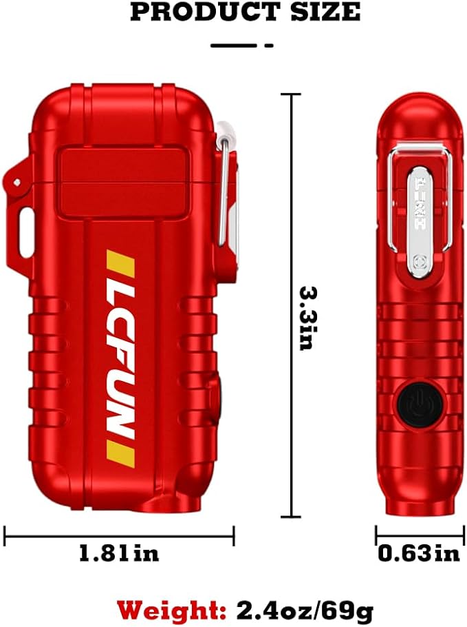 LcFun Plasma Lighters Rechargeable Electric Lighter Outdoor Windproof Arc Lighter USB C Lighter Flameless Electronic Lighter for Camping Gear, Survival Kits, Tactical Gear, Hiking Gear, Adventure