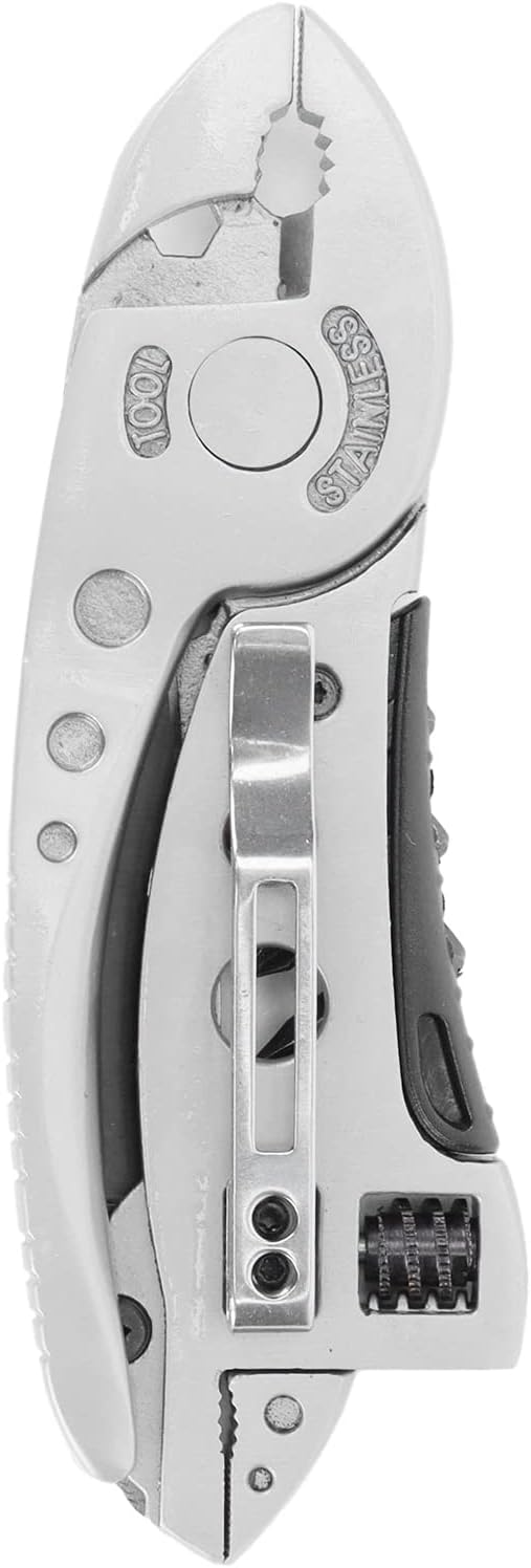AUNMAS Wrench Multi Tool Handy Pocket Multitool wrench Knife Tool, Adjustable Wrench Screwdriver Bits Pliers Survival Emergency Gear Assembly