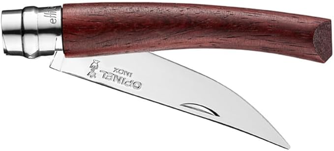 Opinel Effile Slimline Series Folding Fillet Knife – Slim Blade Folding Knife, Virobloc Locking Collar, Sustainably Harvested Wood Handles, Updated Blade Profile (Padouk Wood/No.08)