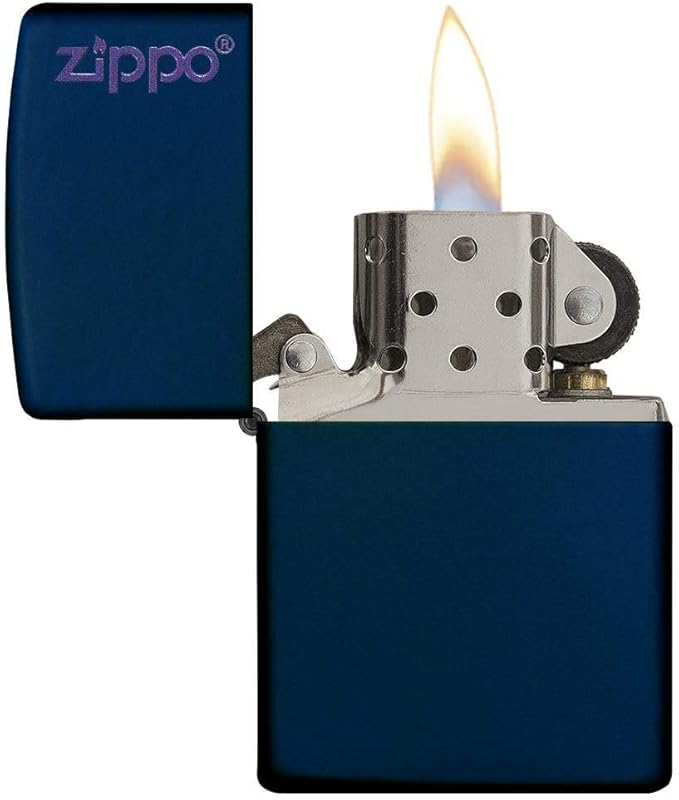 Zippo Navy Blue Matte Lighter w/ Zippo Logo - 239ZL