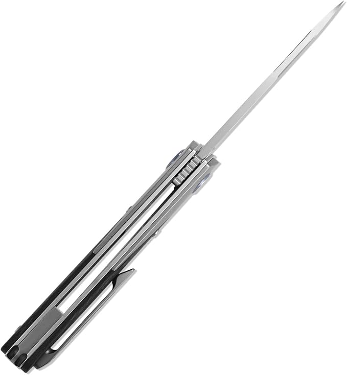 Sitivien ST992 Folding Pocket Knife,Handmade M390 Pearlescent Brushed Steel Blade,Titanium Carbon Fiber Handle EDC Tool Knife for Outdoor Camping,Hiking,Survival,Hunting(Gray) …