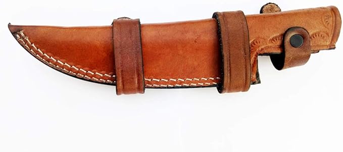 Nooraki HK-78 Handmade Damascus Skinner Hunting Knife 224 Layers with Leather Sheath Full Tang (8 Inches, Rosewood Handle)