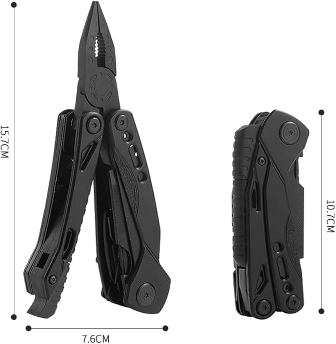 Pocket Knife Multitool, Tactical Utility Multi Tool Knife Set, Camping Survival Gear, Folding Knives with Blade, Plier, Screwdriver Bottle, Scissors, Fire Starter, Whistle, Gift for Men