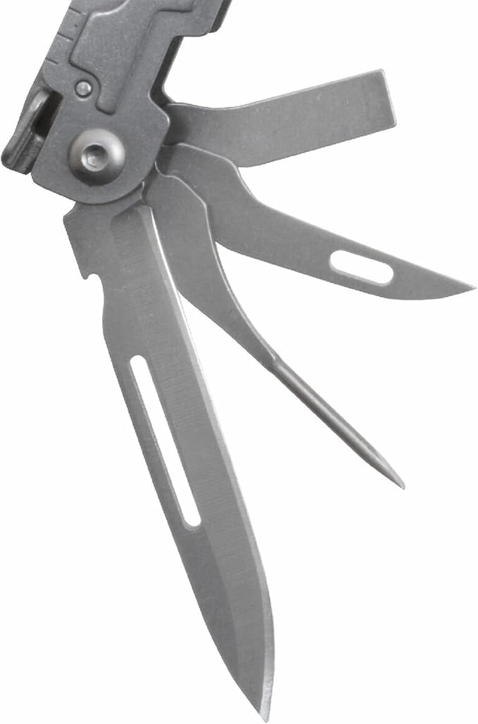 SOG PowerAccess Well-Rounded One-Handed Lightweight Daily Pocketable Stainless Steel Multi-Tool for Backcountry 18 Tools, Stone Wash