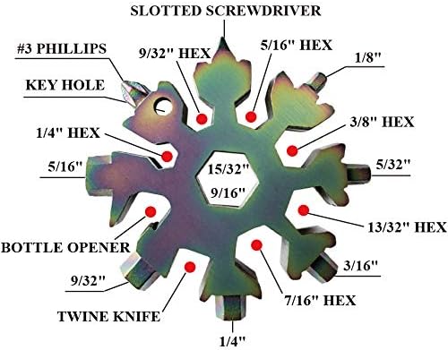 Stocking Stuffers Gifts for Men, Snowflake Multi-Tool 18-in-1, Screwdriver, Bottle opener, Outdoor Wrench Multi-tool, Best Gifts for Husband Men Boyfriend Boys