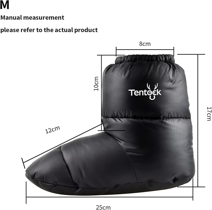 Tentock Down Booties Ultralight Water-Resistant Camping Down Socks Winter Thermal Foot Down Slippers Backpacking Men & Women for Sleeping