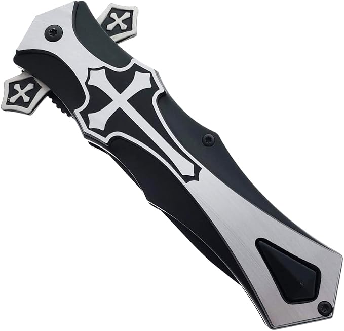 Tac Force stainless steel Dagger Style Folding Knife, Black