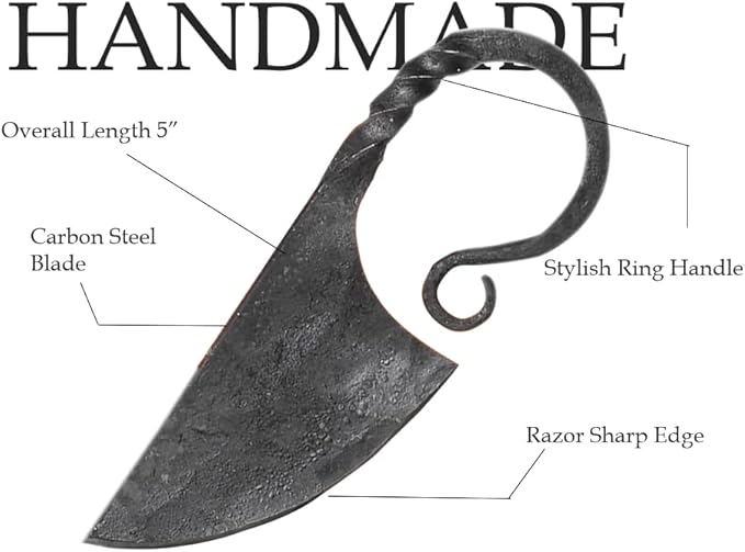 Handmade Viking knife - Hand Forged Celtic Pocket Knife - Hardened Blade Vintage Art Collection - Carbon Steel Necklace Knife with Sheath